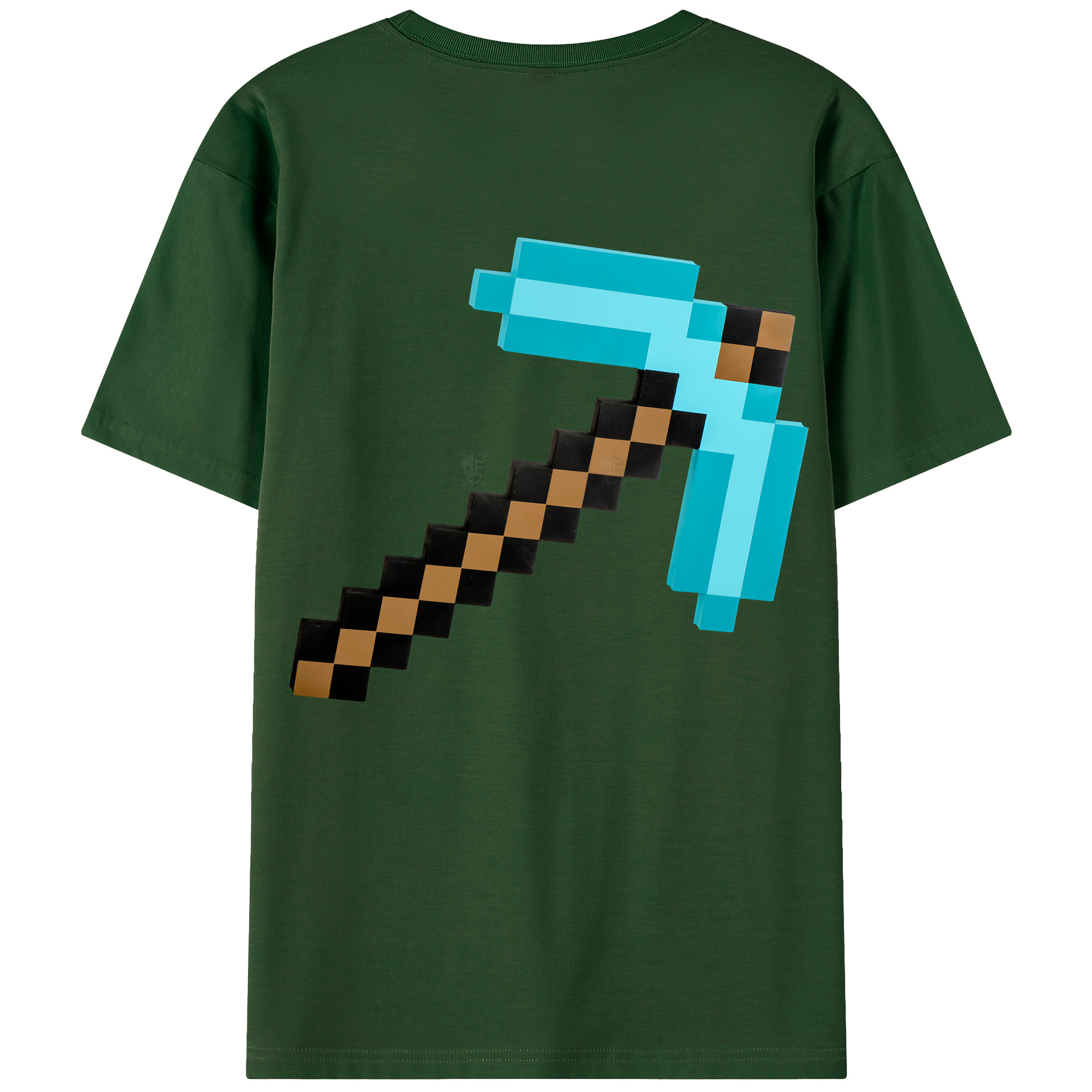 （画像用） マインクラフト ブロックの世界 Minecraft MC Block world 綿100％半袖Tシャツ（背面プリント）
